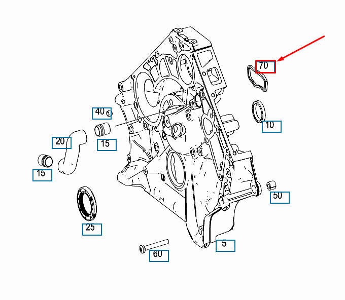 NEW MERCEDES-BENZ ML W164 TIMING COVER GASKET A1560150080 ORIGINAL