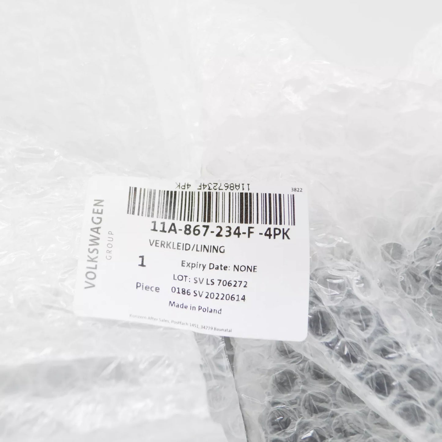 NEW VOLKSWAGEN ID.4 E21 FRONT RIGHT UPPER A PILLAR TRIM 11A867234F4PK