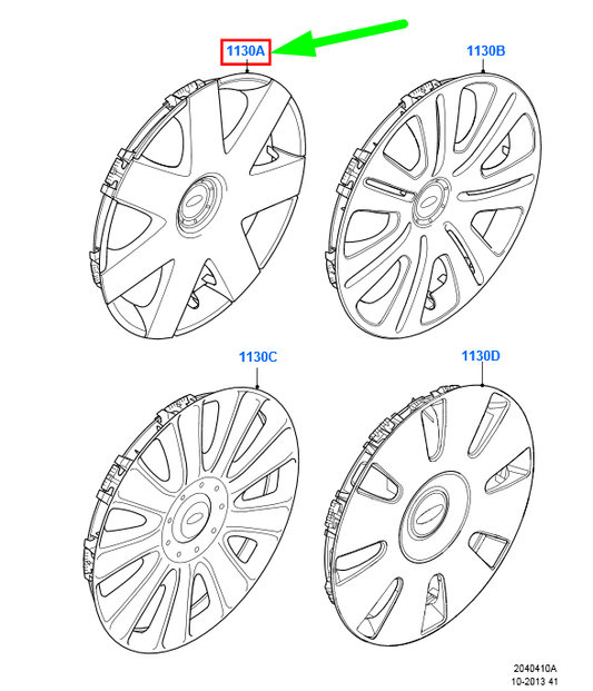 new ford grand c-max mk2 wheel cover trim 6m21-1130-ab 1432049 original