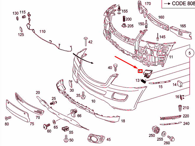 new mercedes-benz ml w164 left headlamp washer cover a16486001089999 original