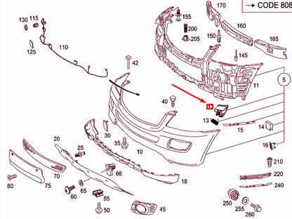 new mercedes-benz ml w164 left headlamp washer cover a16486001089999 original