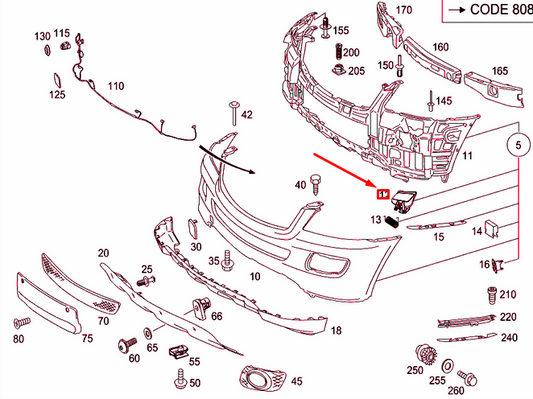 new mercedes-benz ml w164 left headlamp washer cover a16486001089999 original