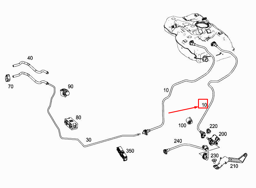 new mercedes-benz cla c117 fuel feed line a2464702164 original