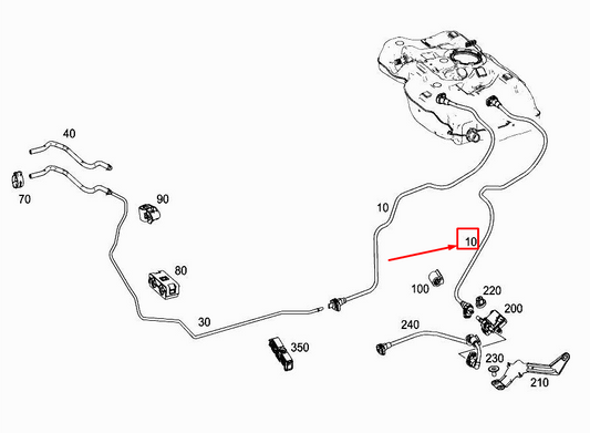 new mercedes-benz cla c117 fuel feed line a2464702164 original