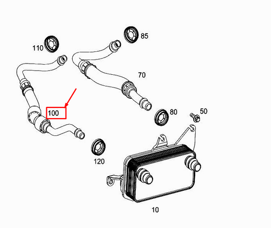 new mercedes-benz cls c257 engine oil return line a2222701005 original