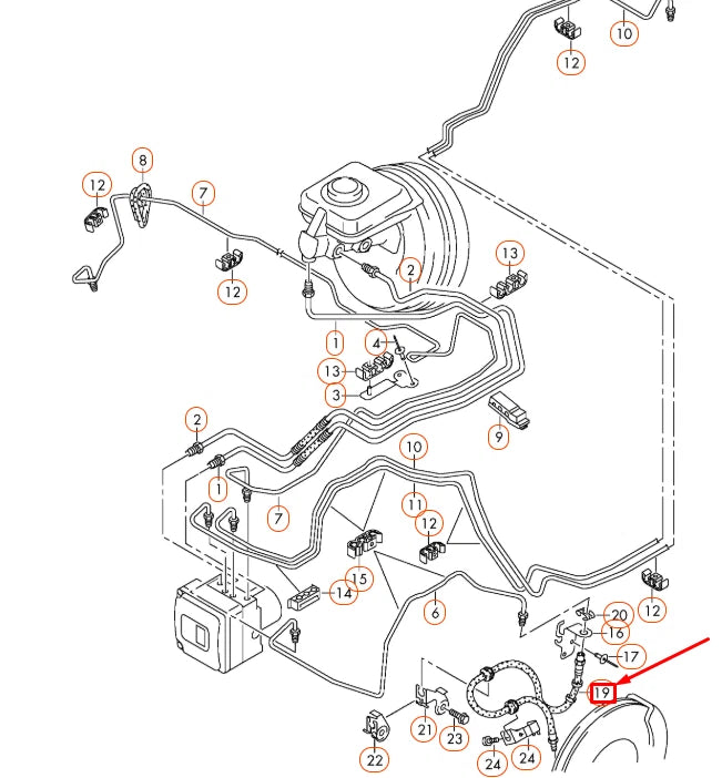 NEW AUDI A6 C7 FRONT BRAKE HOSE 4G0611707J ORIGINAL