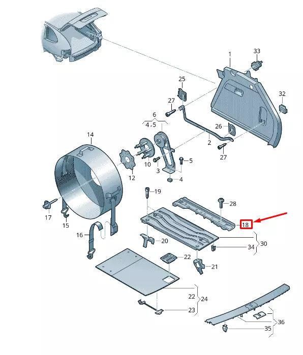 NEW VW TOUAREG 7P MK2 RIGHT BOOT FLOOR PLATE UNDERLAY 7P5863600B