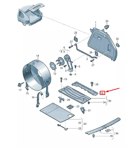 NEW VW TOUAREG 7P MK2 RIGHT BOOT FLOOR PLATE UNDERLAY 7P5863600B