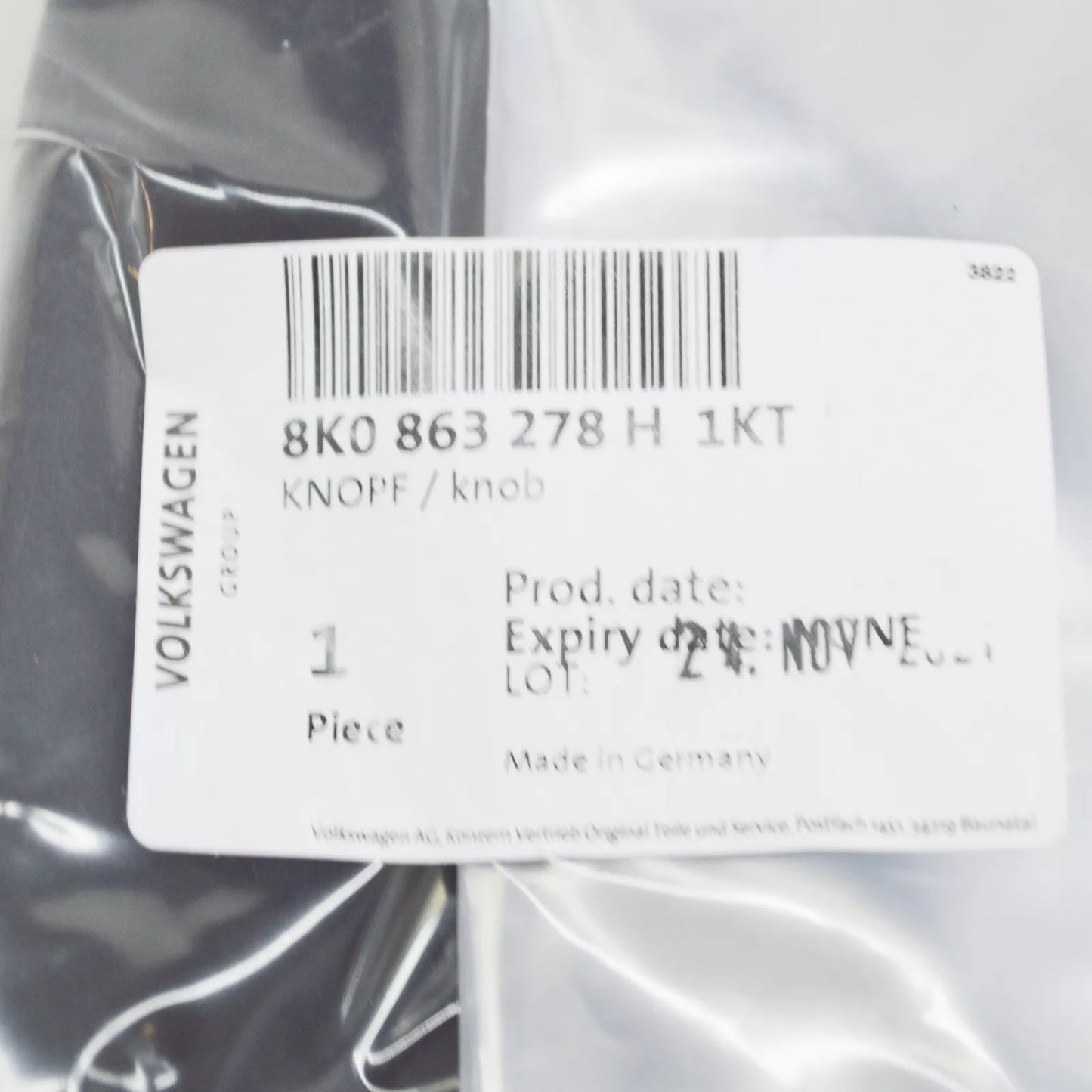 NEW AUDI A4 B8 GEAR SHIFTING KNOB WITH TRIM 8K0863278H1KT ORIGINAL