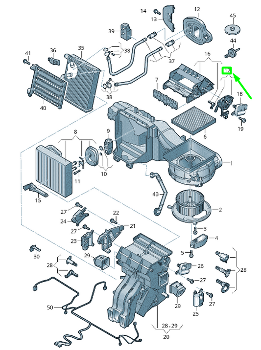 new volkswagen passat b8 3g intake duct adjuster unit rhd 5q0898141c original