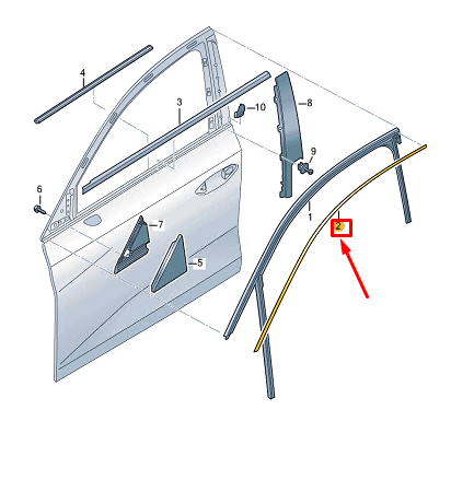 new audi a3 sportback 8y front left window guide trim 8y0837643et94 original