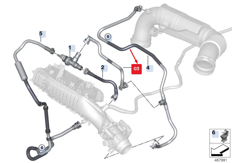 NEW BMW X2 F39 FUEL TANK VENTILATION LINE 13907640053 7640053 ORIGINAL