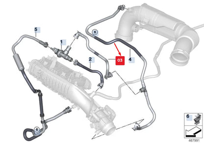 NEW BMW X2 F39 FUEL TANK VENTILATION LINE 13907640053 7640053 ORIGINAL
