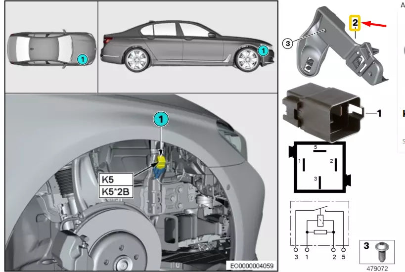 NEW BMW 5 G30 ELECTRIC FAN RELAY BRACKET 61139331177 9331177 ORIGINAL