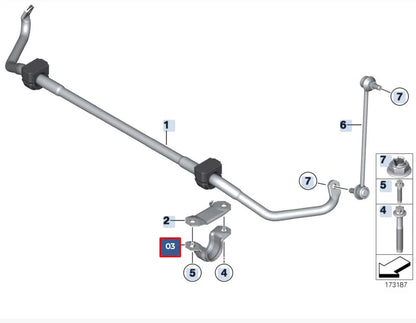 NEW BMW 5 F10 FRONT STABILIZER SUPPORT 31356775444 6775444 ORIGINAL