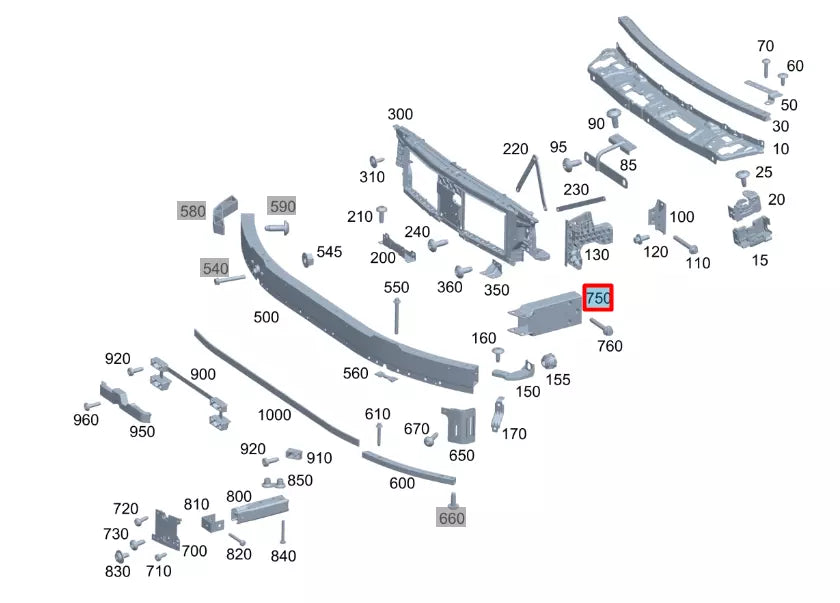 NEW MERCEDES-BENZ C W206 FRONT BUMPER EXTENSION RIGHT SIDE A2066207401 ORIGINAL