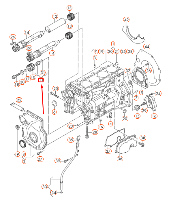 new audi a1 mk1 timing camshaft intermediate shaft 06h103559b original