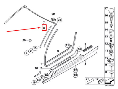 NEW BMW 3 CABRIO E93 WINDSHIELD LEFT VERTICAL TRIM 51768036667 8036667 ORIGINAL