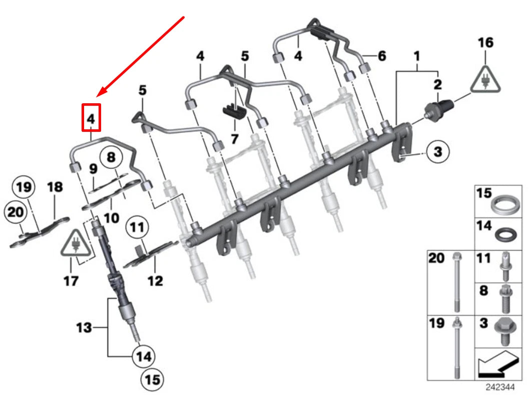 NEW BMW 1 CABRIO E88 HIGH PRESSURE PIPE 7576771 13537576771 ORIGINAL