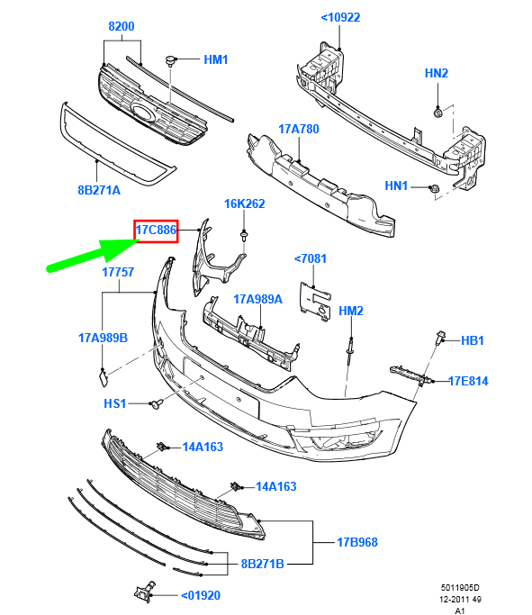 new ford galaxy mk2 front right bumper bracket 1700790 am21-17e856-ac original