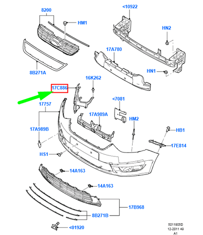 new ford galaxy mk2 front right bumper bracket 1700790 am21-17e856-ac original