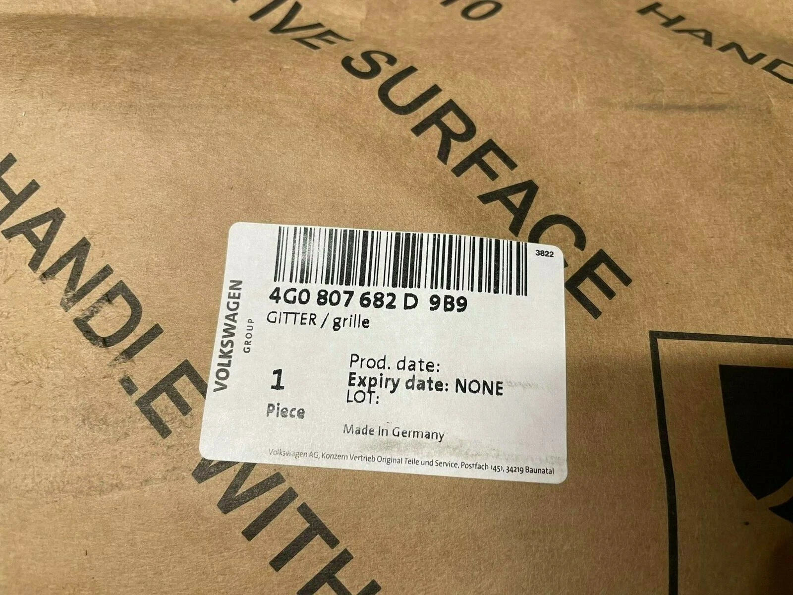 NEW AUDI A6 C7 RIGHT FOG LIGHT SURROUND GRILLE 4G0807682D9B9 2011 S LINE GENUINE