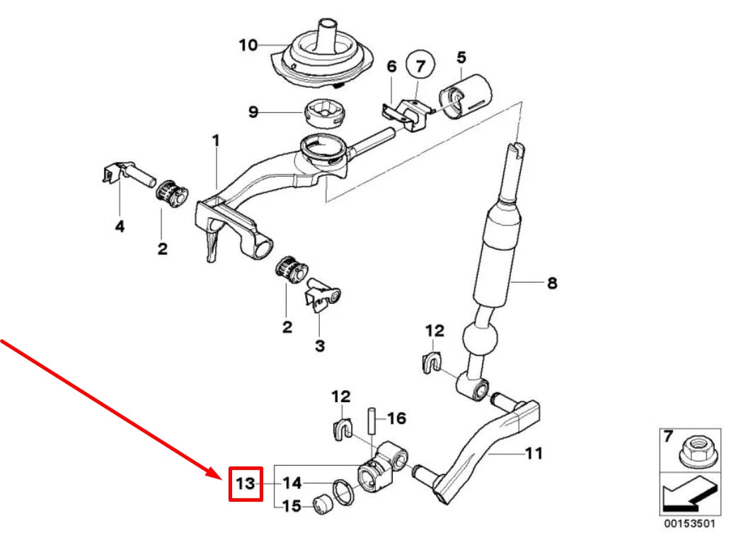 NEW BMW 1 COUPE E82 SELECTOR ROD JOINT 25117533057 7533057 ORIGINAL