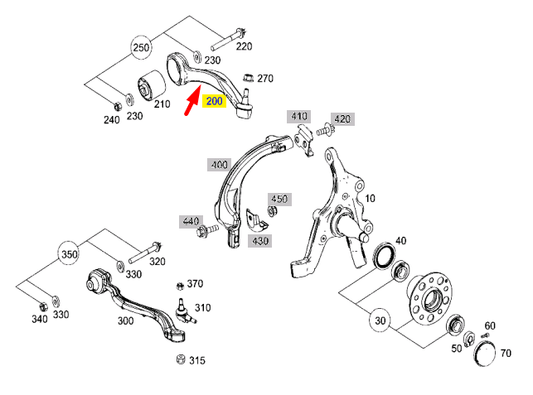 new mercedes-benz e-class w212 front right control arm a2123305401 original