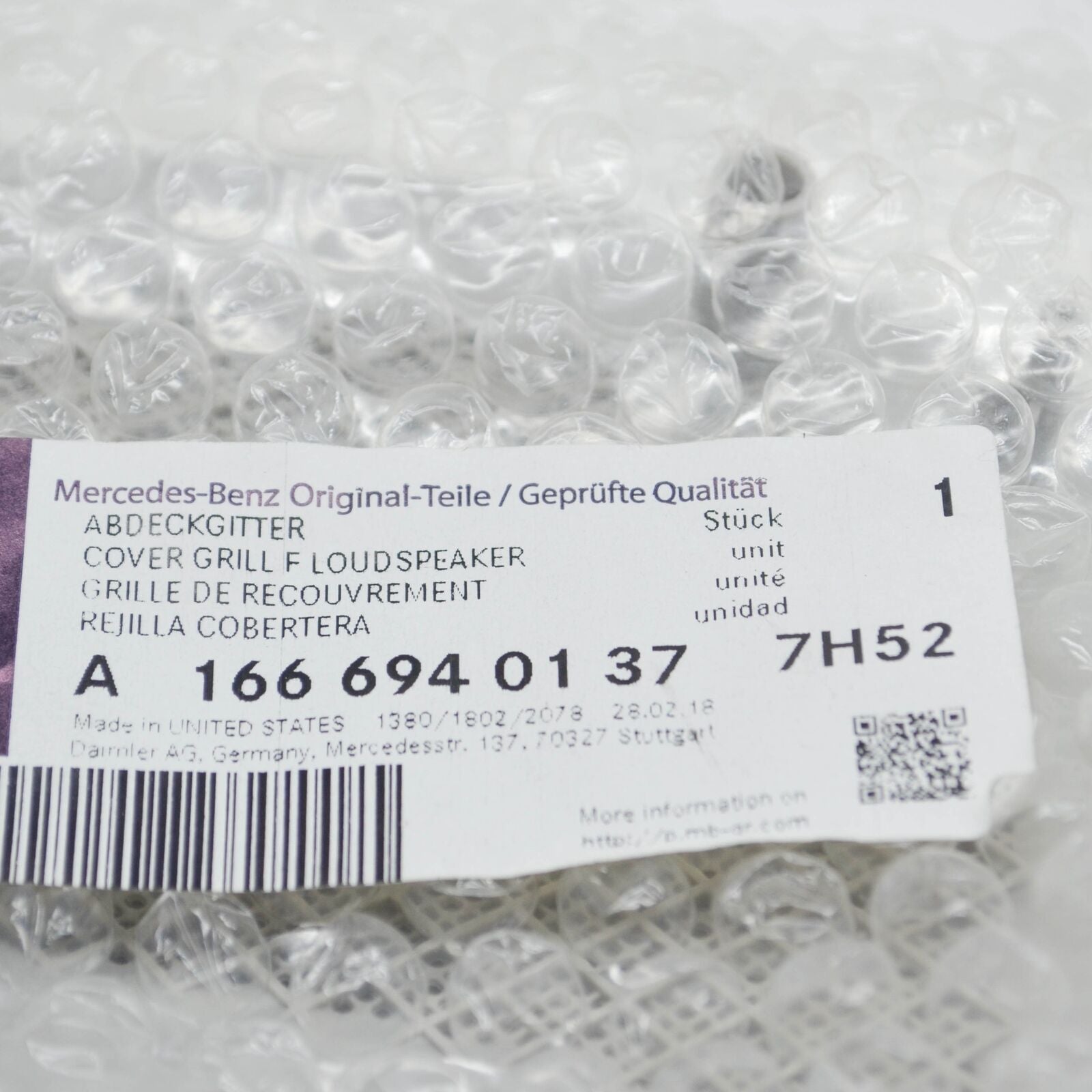 NEW MB GLE W166 REAR RIGHT ROOF SPEAKER COVER GRILLE A16669401377H52 ORIGINAL