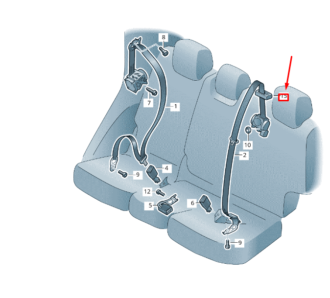 NEW VW TOUAREG 7P MK2 REAR SEAT BELT COVER 7P6857763A3G4 ORIGINAL