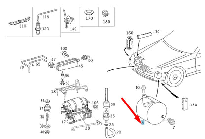 NEW MERCEDES-BENZ S W220 FUEL RAIL AIR CHAMBER A2203200215 ORIGINAL