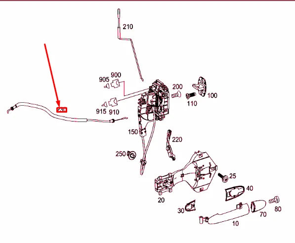 NEW MERCEDES-BENZ SPRINTER 906 FRONT RIGHT DOOR BOWDEN CABLE A9067601304