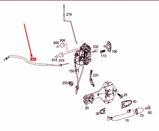 NEW MERCEDES-BENZ SPRINTER 906 FRONT RIGHT DOOR BOWDEN CABLE A9067601304