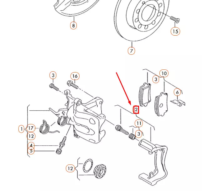 NEW AUDI TT 8J REAR LEFT BRAKE CALIPER CARRIER 8J0615425D ORIGINAL