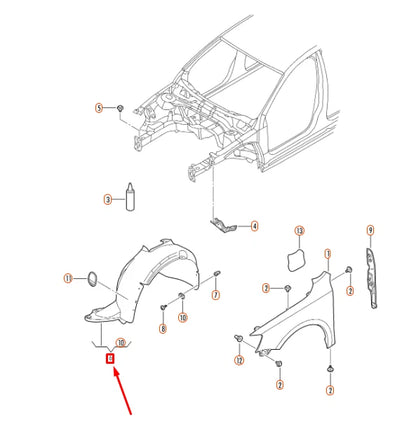 NEW VOLKSWAGEN JETTA A6 FRONT RIGHT WHEEL HOUSING LINER 5C6805912Q