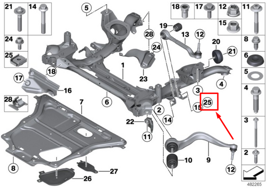 new bmw 3 gran turismo f34 front axle cage nut 6860159 31106860159 original