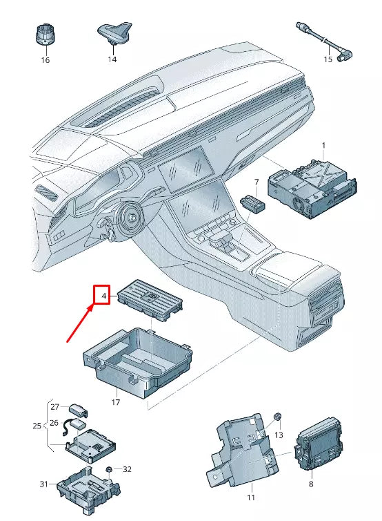 NEW AUDI E-TRON GEN GPS NAVIGATION SYSTEM ANTENNA 4N0035510A
