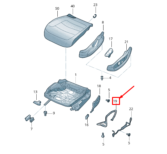 NEW VW TOURAN 5T FRONT LEFT SEAT RETAINING BAR 510881559 ORIGINAL