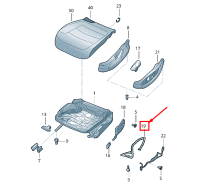 NEW VW TOURAN 5T FRONT LEFT SEAT RETAINING BAR 510881559 ORIGINAL