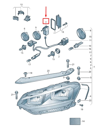 NEW VW TOURAN 5T HEADLIGHT RANGE CONTROL MOTOR 5TA941295 ORIGINAL
