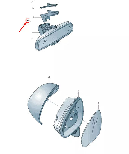 NEW AUDI Q7 4L INTERIOR REAR VIEW MIRROR 8R08575114PK 8R0857511 4PK ORIGINAL