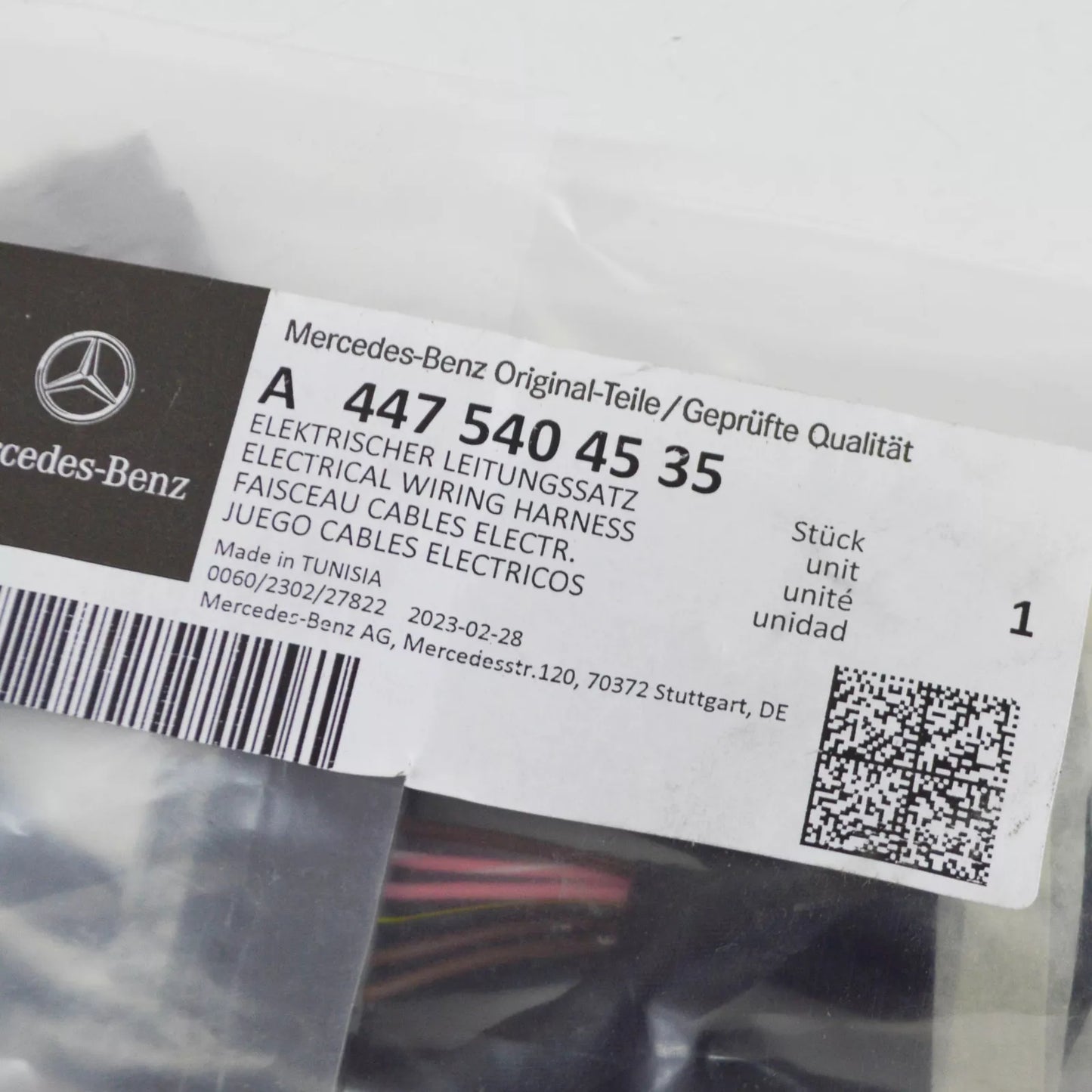 NEW MERCEDES-BENZ VITO W447 REAR ELECTRICAL WIRING HARNESS A4475404535 ORIGINAL