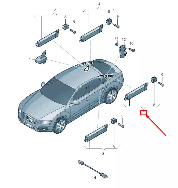 NEW AUDI A7 SPORTBACK 4G LEFT LOWER ANTENNA AMPLIFIER 4G8035225B