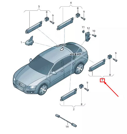 NEW AUDI A7 SPORTBACK 4G LEFT LOWER ANTENNA AMPLIFIER 4G8035225B