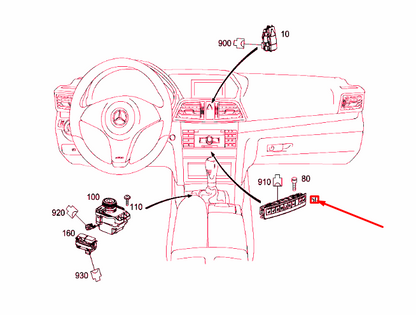 NEW MERCEDES-BENZ E COUPE C207 UPPER PANEL CONTROL UNIT A2079051502 ORIGINAL