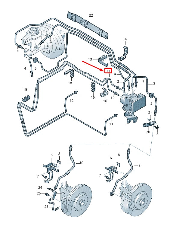 NEW AUDI TT 8J BRAKE PIPE FROM HYDRAULICS TO BRAKE HOSE 8J2614725E