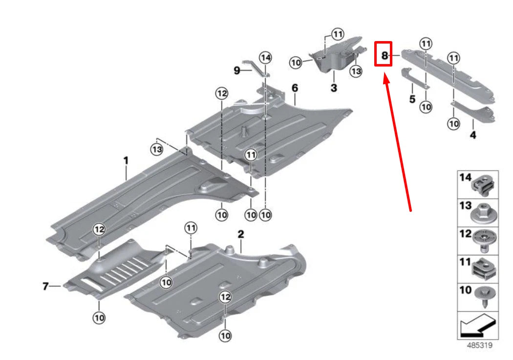 NEW BMW X3 F25 REAR UNDERSHIELD 51757404241 7404241 ORIGINAL