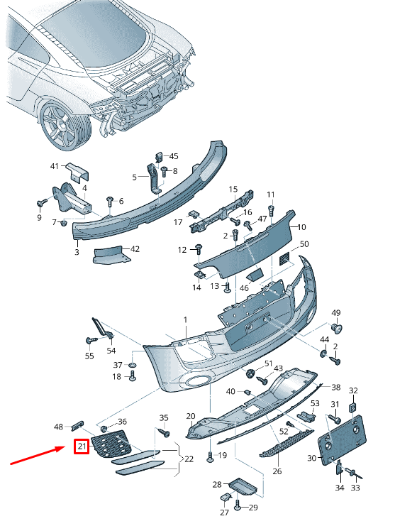 new audi r8 spyder 42 rear left bumper grille 420807697b3fz original