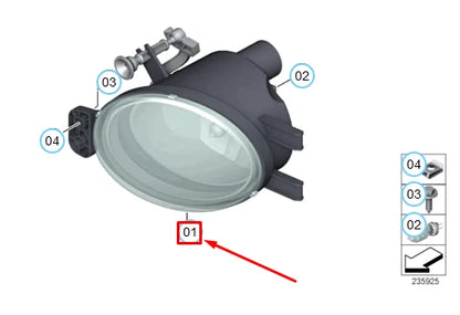 NEW BMW 1 COUPE E82 FRONT RIGHT FOG LIGHT 63177273448 7273448 ORIGINAL