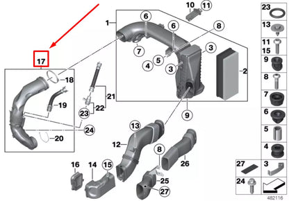 NEW BMW 7 F02 ENGINE AIR INTAKE HOSE 8574784 13718574784 ORIGINAL